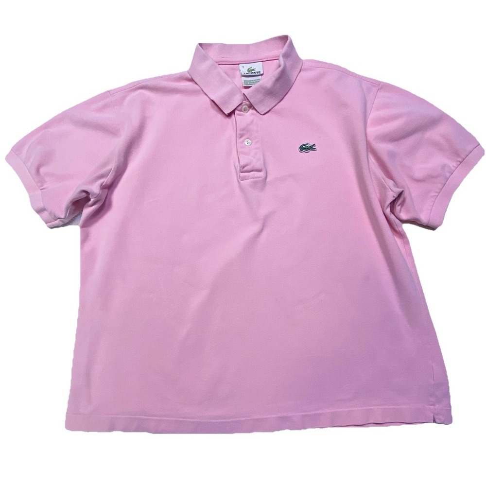 Vintage Pink Lacoste Alligator Logo Short Sleeve Polo Shirt Size 7 / 2XL